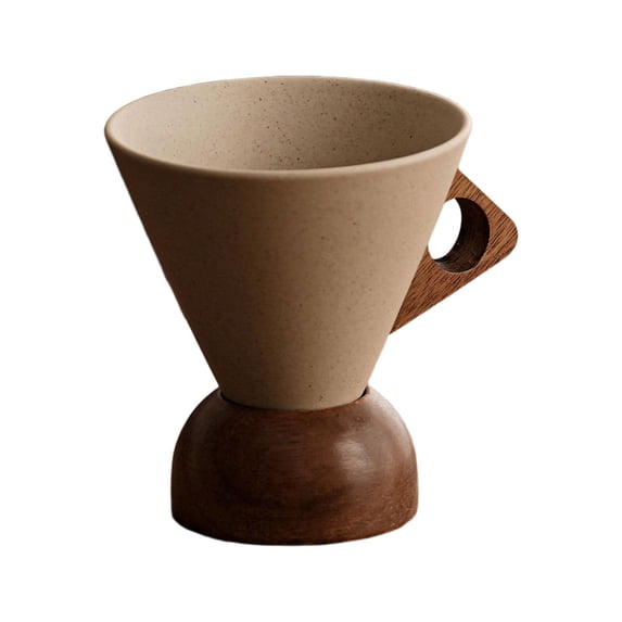 CoudarTitie Cone Shape Coffee Cup Ceramic Tea Cup, Drinking Mug with Handle, Base Cone Shape L Bead base