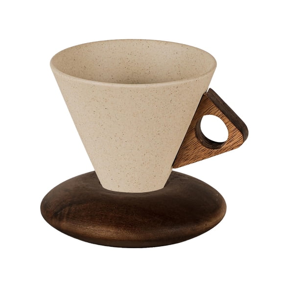 CoudarTitie Cone Shape Coffee Cup Ceramic Tea Cup, Drinking Mug with Handle, Base Cone Shape S
