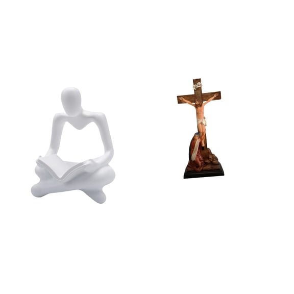 CoudarTitie Creative Abstract Thinker Statue Figurine Craft Sculpture for Living Room Decoration and Jesus Sculpture Decorative Ornament Crafts Holy Religious Catholic Sculpture Mother Mary