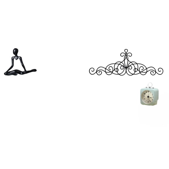 CoudarTitie Creative Abstract Thinker Statue Scroll Metal Wall Art Decorative Figurine Unique Floral Sculpture Ornament for Bedroom Patio Indoor Outdoor Housewarm