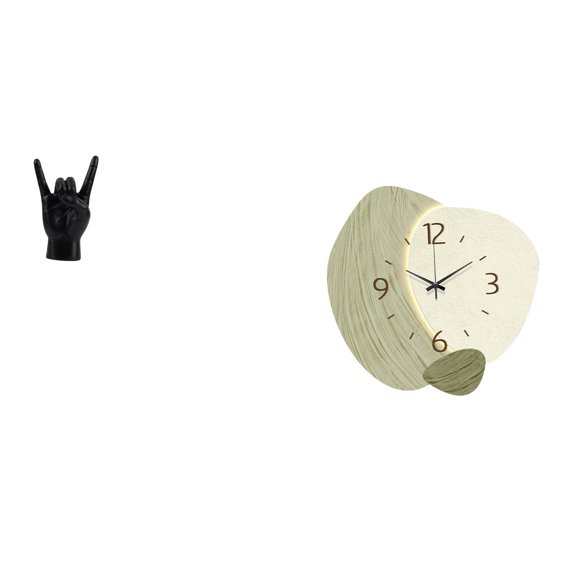 CoudarTitie Creative Hand Gesture Sculpture and Silent Cartoon Wall Clock for Unique Apartment Bedroom Kitchen Office Farmhouse Restaurant Decor