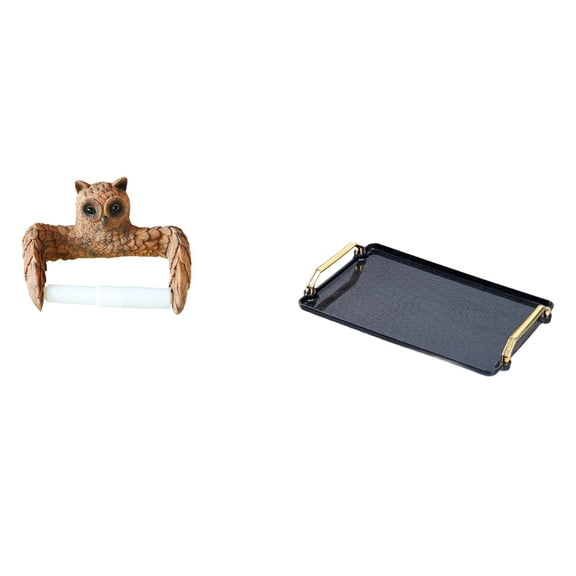 CoudarTitie Creative Owl Toilet Paper Holder Towel Organizer Cartoon Easy Installation Roll Dispenser Decorative Serving Tray Table for Home Kitchen Hotels Pastri