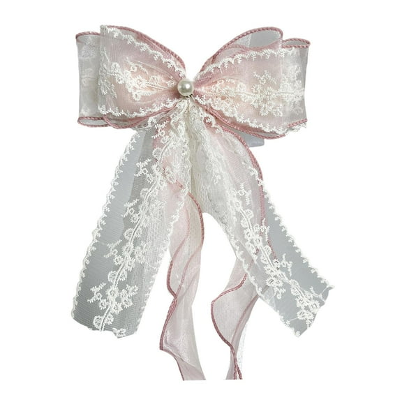 CoudarTitie Curtain Holdback Curtain Tieback Accessories,Decorative Drapery Tieback Lace Bow Pink