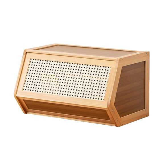 CoudarTitie Desktop Organizer Cabinet Household Storage Solution Storage Case for Collection Brown 51cm