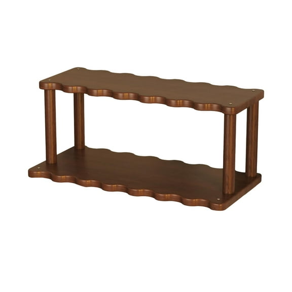 CoudarTitie Desktop Rack Cup Storage Rack Stylish Save Space Practical 2 Tier Multiuse Table Brown