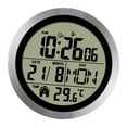 thumbnail image 1 of CoudarTitie Digital Alarm Clock Bedside Table Timepiece Temperature Display Round Wall Clock Aluminum frame, 1 of 9