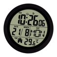 thumbnail image 1 of CoudarTitie Digital Alarm Clock Bedside Table Timepiece Temperature Display Round Wall Clock Black, 1 of 9