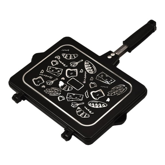 CoudarTitie Double Sided Frying Pan Nonstick Aluminum Alloy Picnic Flip Pan Sandwich Pan