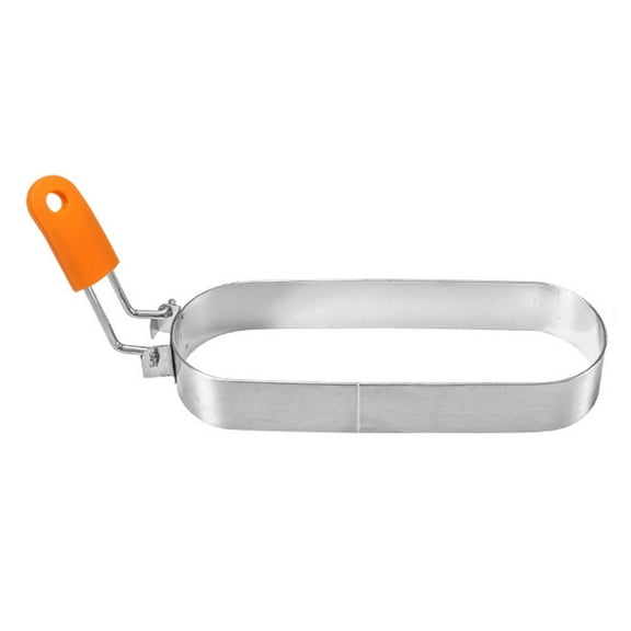 CoudarTitie Egg Ring for Griddle Bakeries with Handle Frying Cafe Household Kitchen Tool 16cmx7.5cm Orange