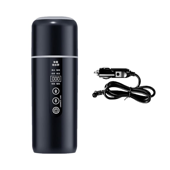 CoudarTitie Electric Kettle Warmer 12V/24V Car Kettle Boiler for Trip Family Cars School black