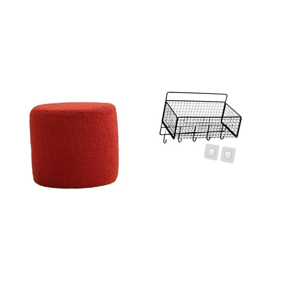 CoudarTitie Elegant Cylinder Ottoman Footstool Bench Seat Chair for Office Bedroom Nursery Apartment Comfortable Small Sofa Tea Stool Rest