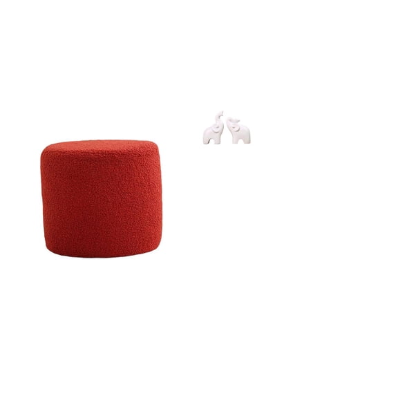 CoudarTitie Elegant Cylinder Ottoman Stool with Elephant Sculptures Unique Tabletop Decoration for Office Bedroom Nursery Apartment and Home Decor