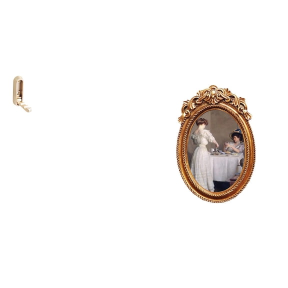 CoudarTitie Elegant Foldable Wall Hook and Ornate Resin Photo Frame Organizer for Bathroom Closet Farmhouse Bedroom Office Decorative Display Holder Stand