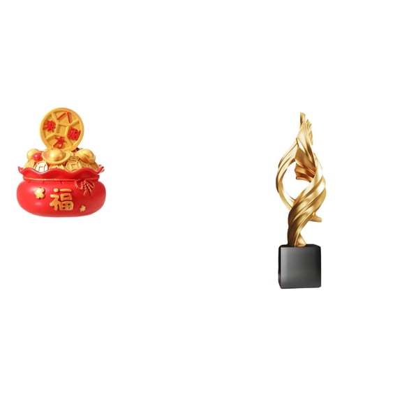 CoudarTitie Festival Treasure Basin Cornucopia Resin Figurine Abstract Art Sculpture Decorative Ornament for New Year Housewarming Bedroom Office Decor