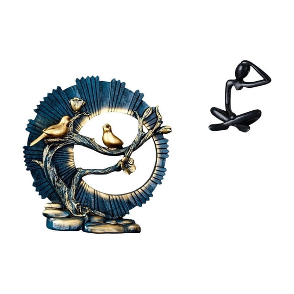 CoudarTitie Figurine Craft Knick Knack Resin Thinker Abstract Statue Decorative Collection Simple Tabletop Modern Sculpture for House Decorations Bookshelf Living Room Indoor Desk Shelf Desk