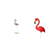 CoudarTitie Flamingo Bird Resin Sculpture Modern Art Figurine with Metal Stand for Home Decor Garden Yard Pond Flowerbed Ornament Holiday Spring
