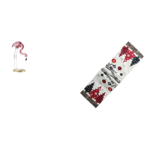 CoudarTitie Flamingo Resin Statue Bird Sculpture Home Decor Fireplace Modern Art Garden Figurine with Metal Stand for Yard Pond Flowerbed Christmas Table Runner D