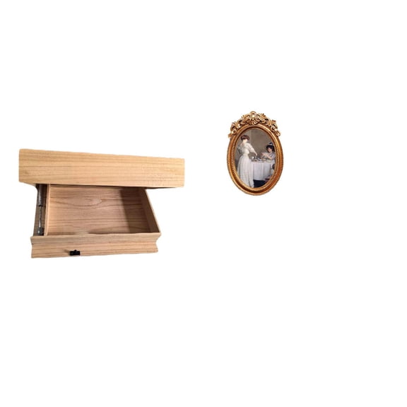 CoudarTitie Floating Shelf Wall Mounted Drawer with Compartment Easy Installation Home Decor Storage Rack for Dorm Room Apartment Office Ornate Photo Frame Small Resin Picture Frame Hanging