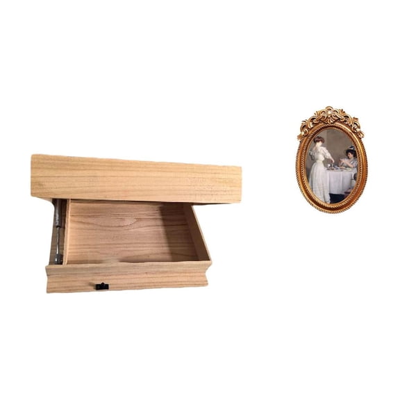 CoudarTitie Floating Shelf Wall Mounted Drawer with Compartment Easy Installation Home Decor Storage Rack for Dorm Room Apartment Office Ornate Photo Frame Small Resin Picture Frame Hanging