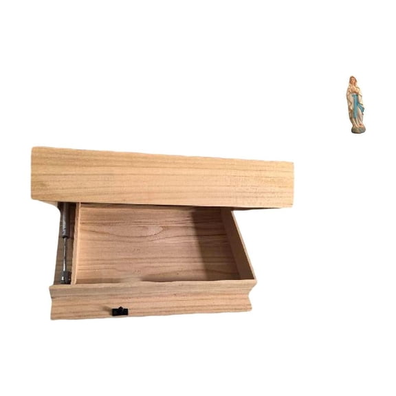 CoudarTitie Floating Shelf Wall Mounted Drawer with Compartment Easy Installation Home Decor Storage Rack Virgin Mary Statue Lady of Luther Figurine Artwork Decorative Desk Display Blessed
