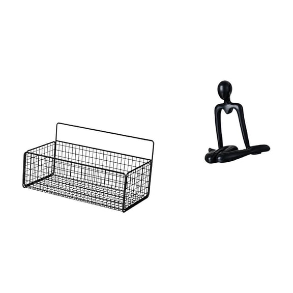 CoudarTitie Floating Wire Basket Sculpture Organizer for Kitchen Bathroom Living Room Bedroom Bookshelf Cabinet Countertop Fireplace Decor