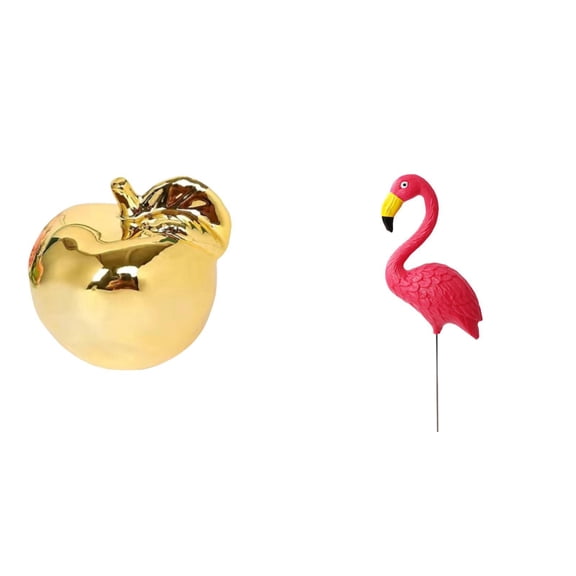 CoudarTitie Fruit Bird Ceramic Figurine Sculpture Ornament Collection for Desktop Porches Restaurants Offices and Fairy Garden Yard Art Decoration