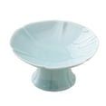 thumbnail image 1 of CoudarTitie Fruit Bowl Ceramic Dessert Stand Footed Serving Platter Tableware Porcelain Cake Light Blue, 1 of 9