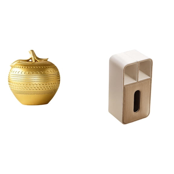 CoudarTitie Fruit Sculpture Decoration Figurine Fruit Home Decor Resin Decor Statue Sculpture Tissue Box PU Leather Tissue Box Cover Suitable for Living Room