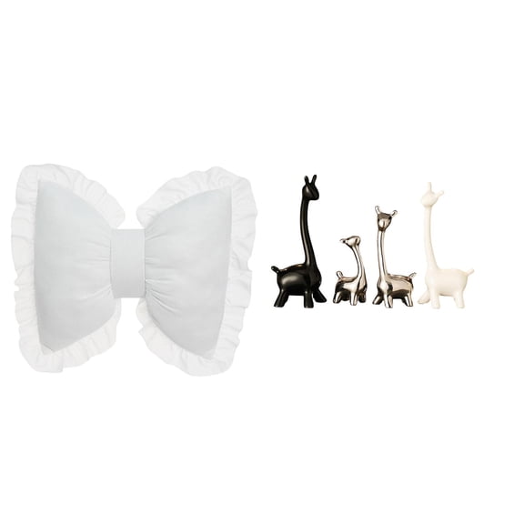 CoudarTitie Giraffe Bow Cushion Modern Sofa Decor Creative Ceramic Statue Centerpiece for Office Bedroom Study Room Farmhouse Indoor