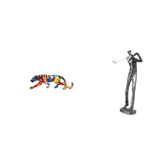 CoudarTitie Golfing Sculpture Modern Animal Figurine Walking Golfer Ornament for Home Bookshelf Shelf Decoration Farmhouse Club Lover