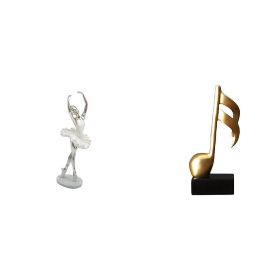CoudarTitie Graceful Dancer Music Note Figurine Modern Art Sculpture Creative Tabletop Ornament for Bedroom Office Desk Fireplace Housewarming Decor