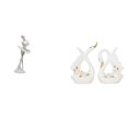 thumbnail image 1 of CoudarTitie Graceful Dancing Girl and Swan Couple Ceramic Art Sculpture Modern Elegant Desktop Ornament for Bedroom Office Bookshelf Cabinet Decor, 1 of 8