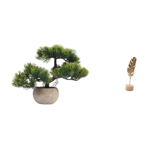 CoudarTitie Greenery Bonsai Leaf Sculpture Faux Plant Metal Statue Abstract Ornament Creative Table Centerpiece Nordic Figurine Home Decor Collection