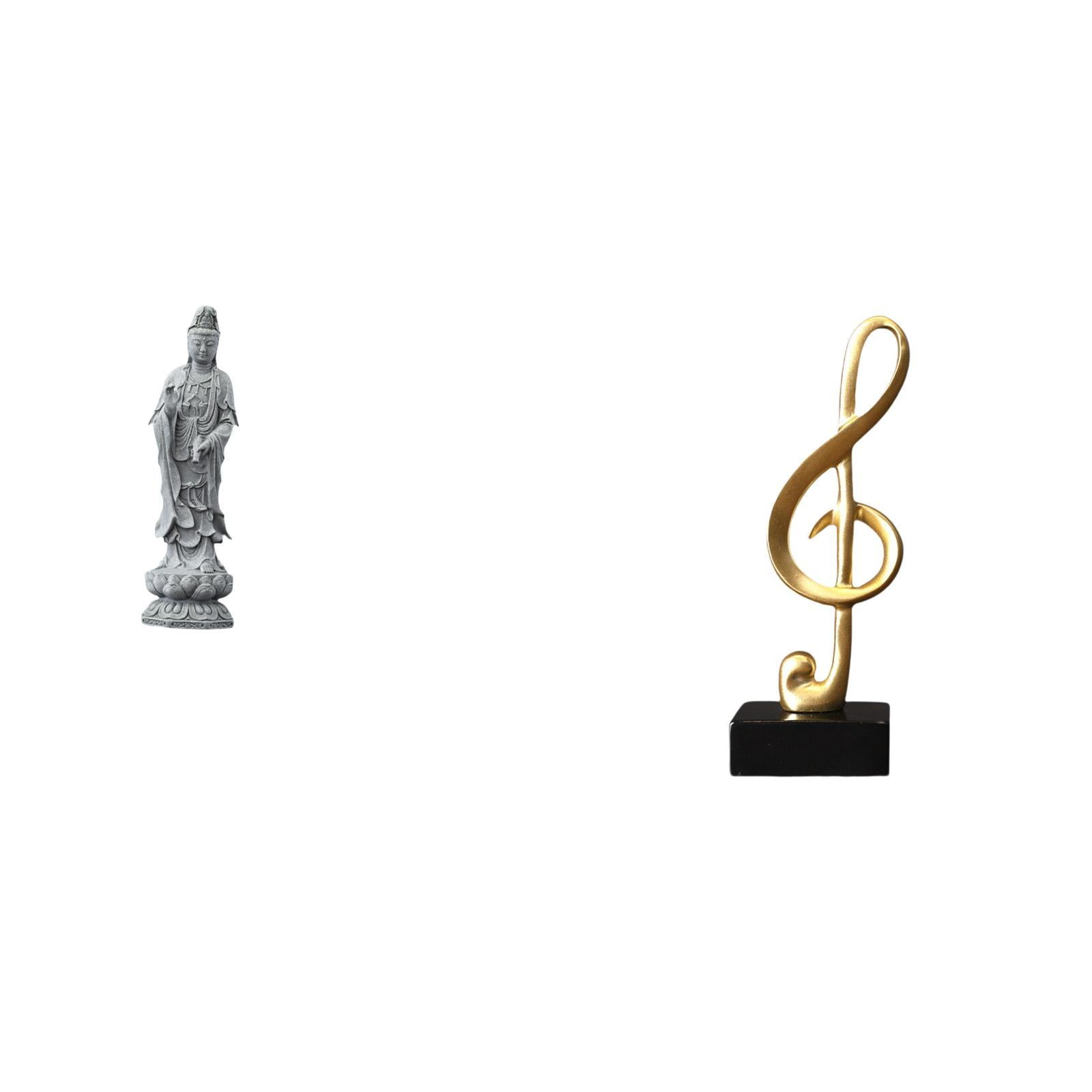 CoudarTitie Guan Yin Music Note Statue Stone Ornament Creative Feng ...