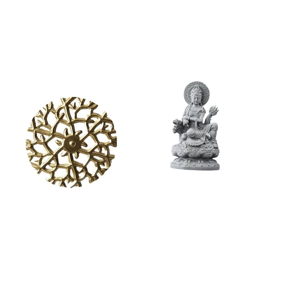 CoudarTitie Guan Yin Statue Metal Wall Hanging Sculpture Figurine Wrought Iron Stone Craftwork Artistic Decorative Art Suitable for Home Decoration Gift Giving 2.