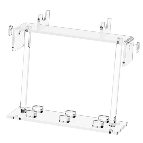 CoudarTitie Hair Dryer Stand Clear Storage Shelf Organizer with Two Hooks Storage Holder for