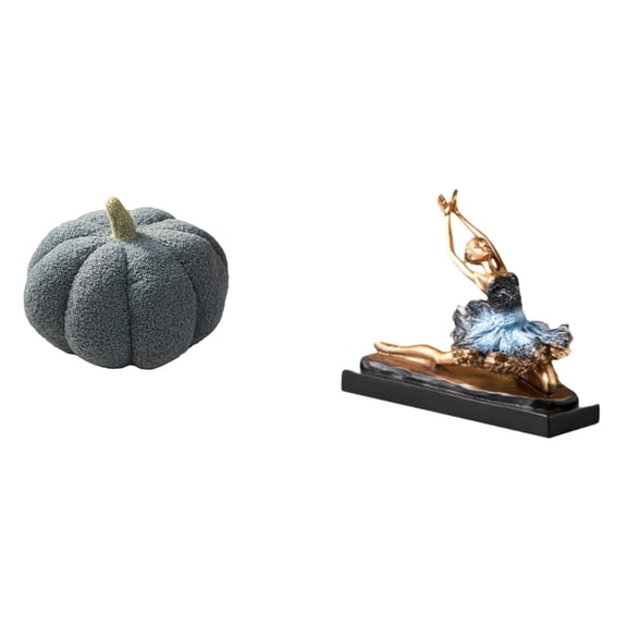 CoudarTitie Halloween Pumpkin Pillows Ballet Dancer Ornament Figure Stuffed Pillow Decoration Plush Decorative Sofa Cushion Ballerina Girls Statue Gift Desk Ballerina Girls Figurine for Bed