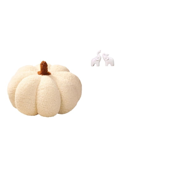 CoudarTitie Halloween Pumpkin Pillows Stuffed Plush Sofa Cushion for Bedroom Decor with Elephant Sculptures Ornaments Unique Tabletop Animal Statues for Entrance Office