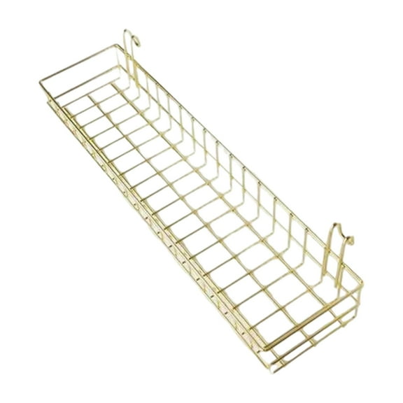 CoudarTitie Hanging Wire Basket Decorative Home Storage Organizer for Bathroom RV Garage Gold