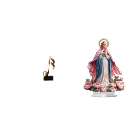 CoudarTitie Harmonious Acrylic Note Sculpture Freestanding Musical Tabletop Ornament Creative Resin Decor Centerpiece for Desk Fireplace Party Home Bookshelf Festival Bedroom