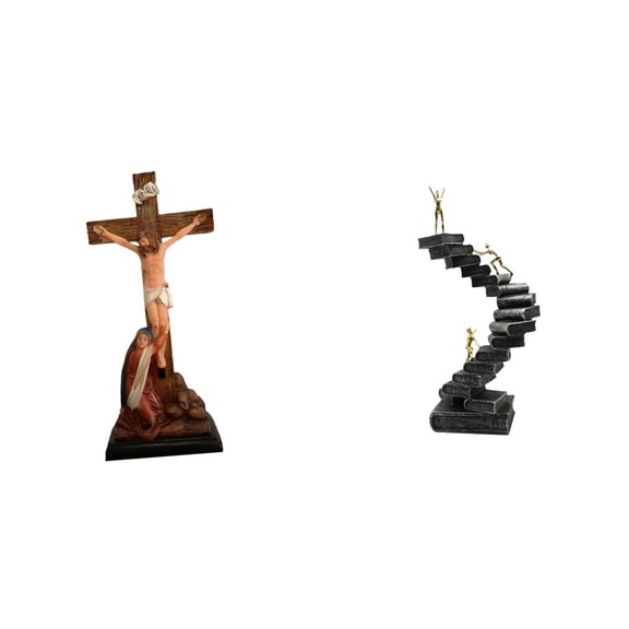 CoudarTitie Holy Religious Catholic Jesus Sculpture Mother Mary Statue Abstract Handicraft Decorative Objects for Bedroom Tabletop Office Bookshelf