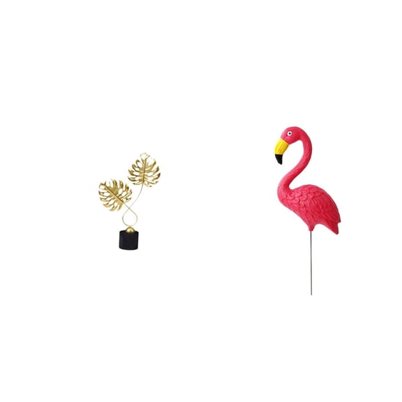 CoudarTitie Iron Leaf Bird Figurine Statue Sculpture Artwork Ornament Collectible Tabletop Desk Cabinet Indoor Outdoor Garden Yard Fairy Flamingo Housewarming Holiday Spring Fireplace