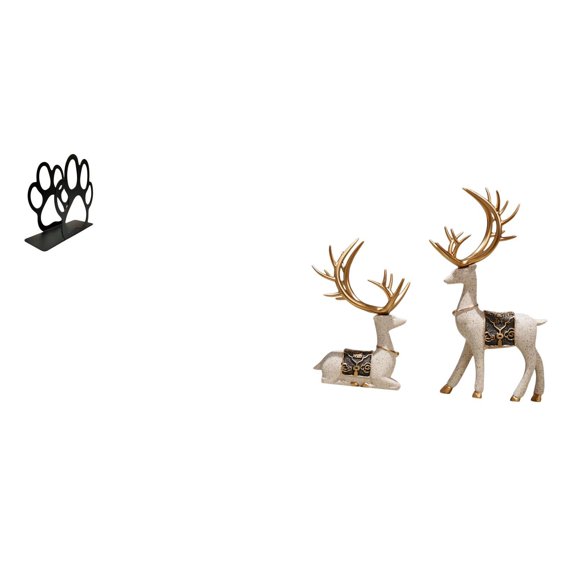 CoudarTitie Iron Napkin Holder Multi Purpose Bill Holder Cute Dog Paw Stylish Organizer Tissue Dispenser Reindeer Statue Sitting Standing Deer Ornaments Home Decor Deer Figurines for Living