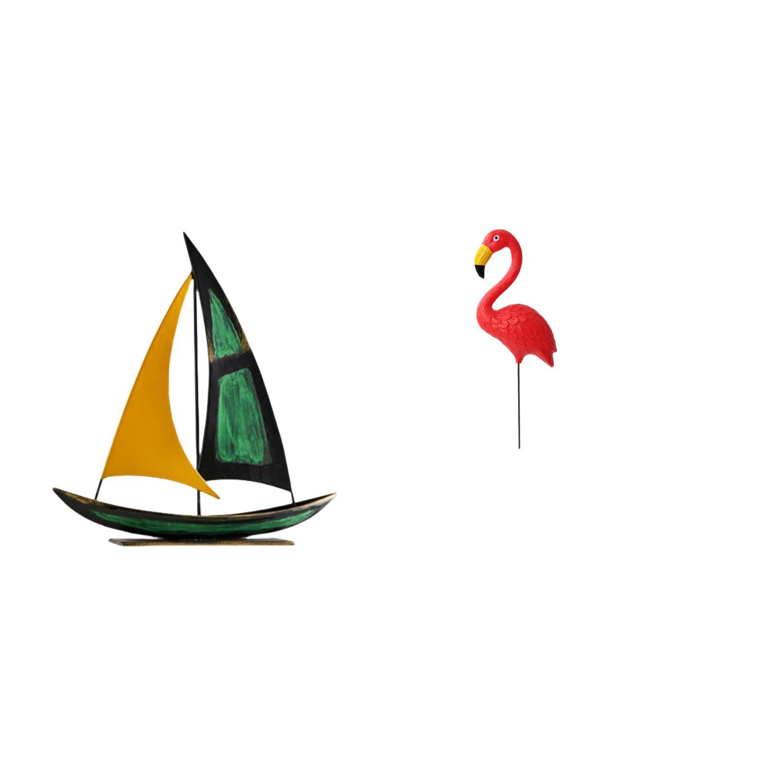 CoudarTitie Iron Sailboat Bird Sculpture Tabletop Ornament Feng Shui Decor Collection Decorative Figurine for Table Centerpiece Desk Bookshelf Yard Art Ornament Fairy Garden Accessories