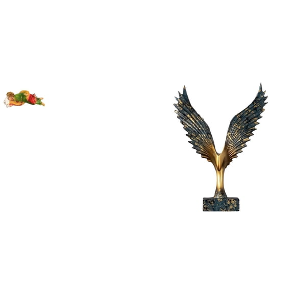 CoudarTitie Joseph Statue Resin Figurine Wing Sculpture Ornament Handmade Religious Abstract Art Unique Craft Lightweight Suitable for Home Display Office Decorat