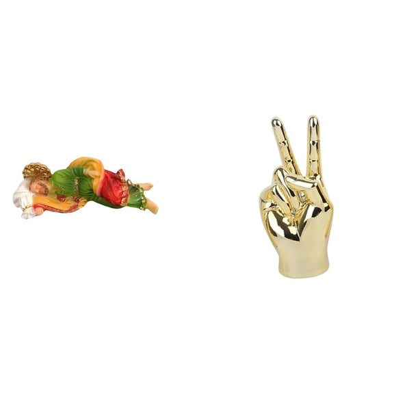 CoudarTitie Joseph Statue Sleeping Joseph Figurine Religious Sculpture Hand Finger Gesture Statue Resin Creative Modern Shelf Ornament Suitable for Gift Giving Ho