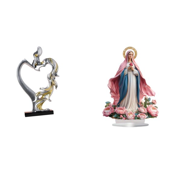 CoudarTitie Kissing Couple Figurine Acrylic Standing Statue Collectible Freestanding Decorative Table Ornament for Bedroom Wedding Bookshelf Cabinet Home Festival Party Decor