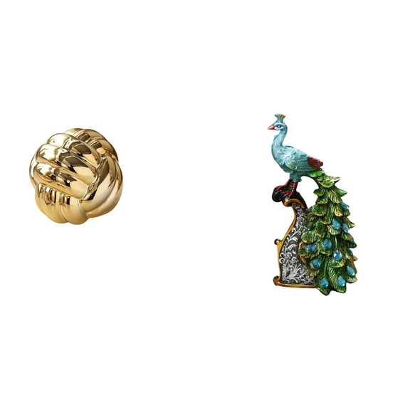 CoudarTitie Knot Yarn Peacock Sculpture Ceramic Figurine Elegant Ornament for Friends Countertop Entrance Living Room Bedroom Office Dresser Bookshelf Home Decoration