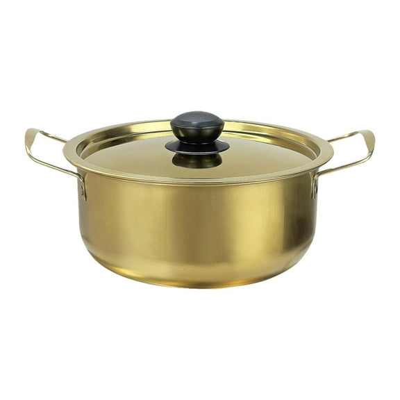 CoudarTitie Korean Ramen Cooking Pot Ramyun Cooker Stainless Steel with Lid Home Kimchi Soup 20cm