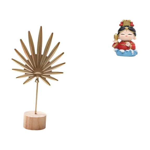 CoudarTitie Leaf Sculpture Metal Leaf Statue Mother Statue Animal Figurine Unique Iron Wood Resin Ornament Suitable for Bedroom Living Room Office Bar Cafe Restau